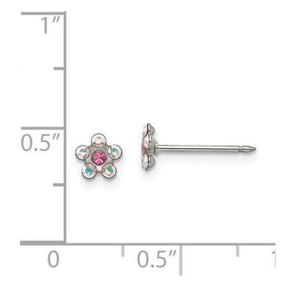 Edelstahl Inverness Klar/rose Kristall Ohrstecker