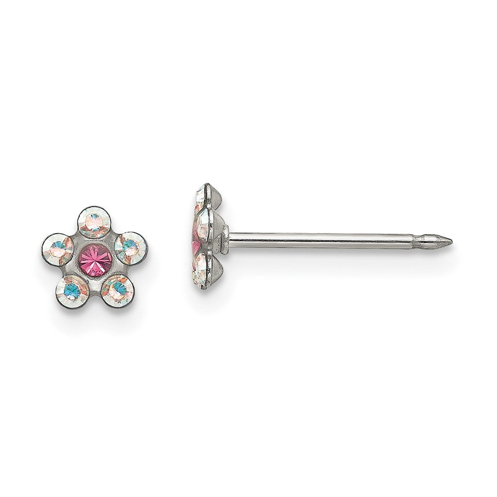 Edelstahl Inverness Klar/rose Kristall Ohrstecker