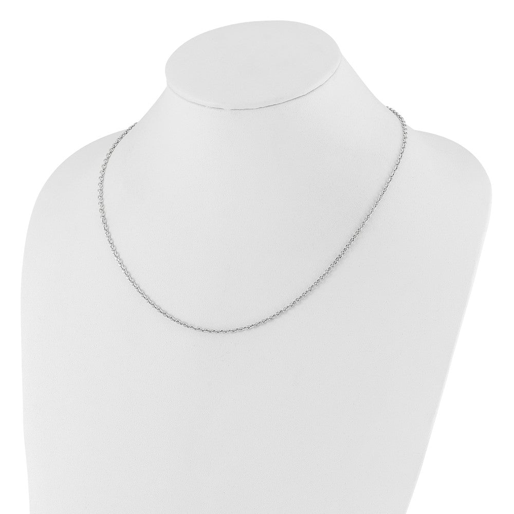 14K Weißgold Verstellbar 2.5mm Halbmassiv Diamantiert Ankerkette Halskette