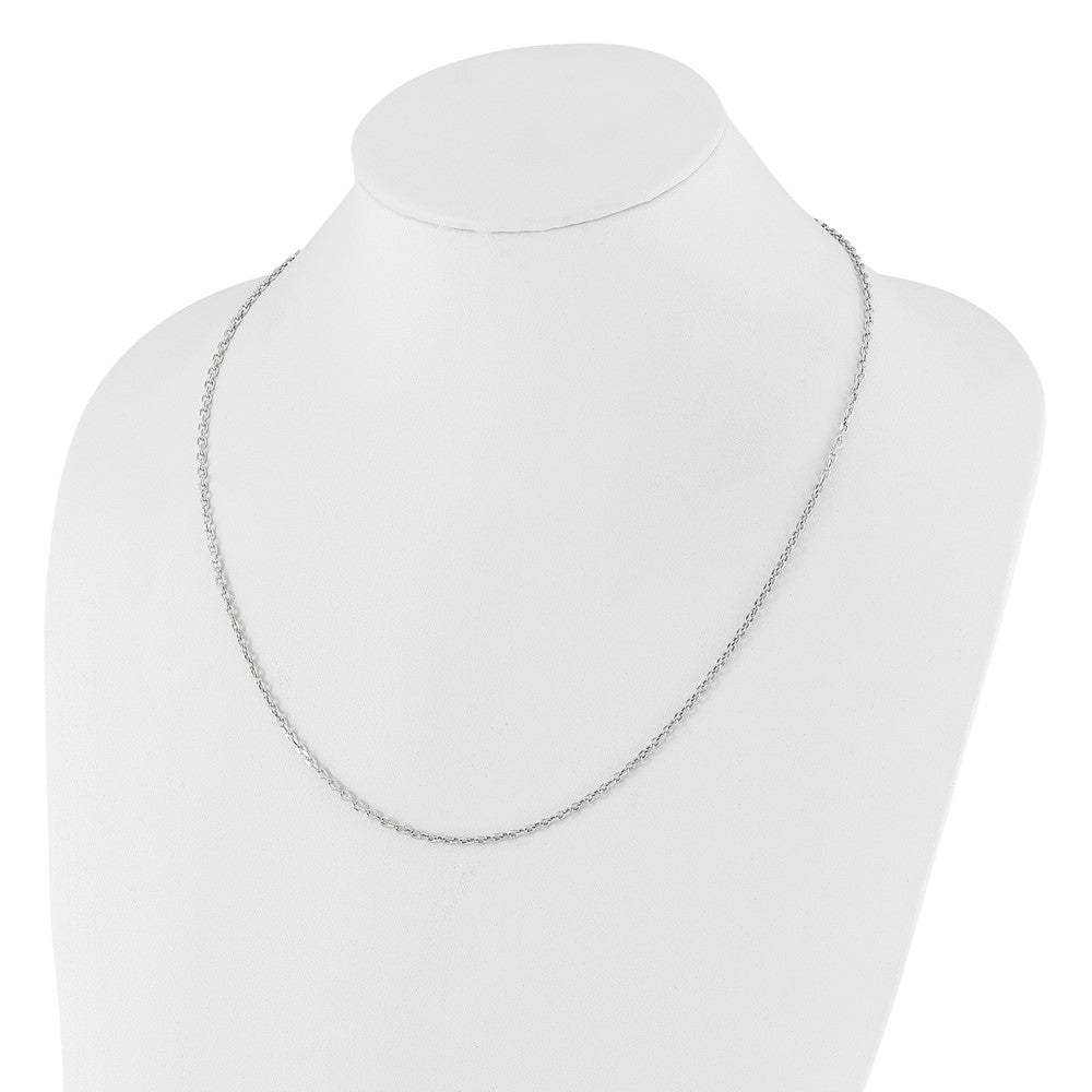 14K Weißgold Verstellbar 2.5mm Halbmassiv Diamantiert Ankerkette Halskette