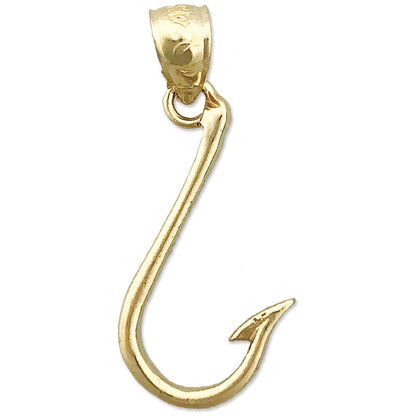 14K Gold 3D-Angelhaken-Charm