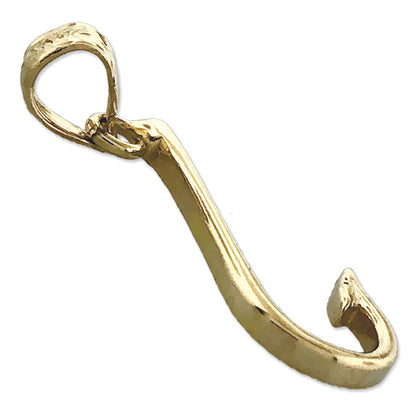 14K Gold 3D-Angelhaken-Charm