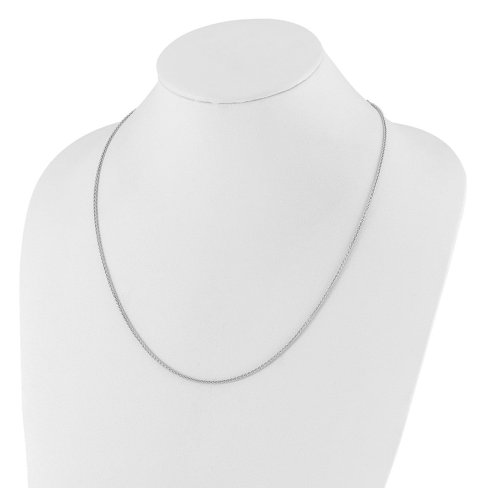 14K Weißgold Verstellbar 1.6mm Halbmassiv Ährenkette Halskette
