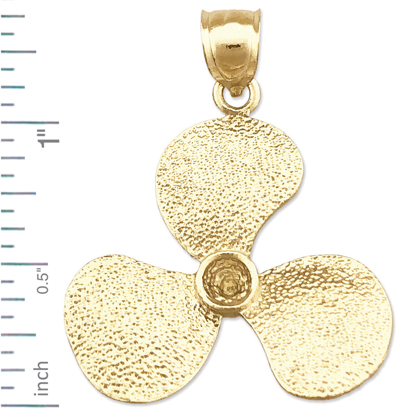 14K Gold 26MM 3D-Propeller-Anhänger