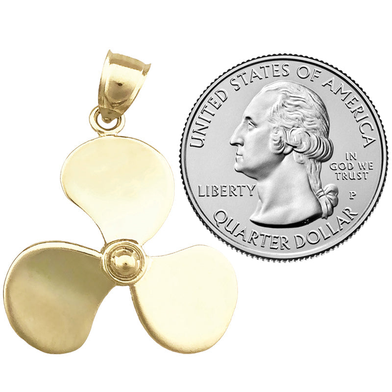 14K Gold 26MM 3D-Propeller-Anhänger