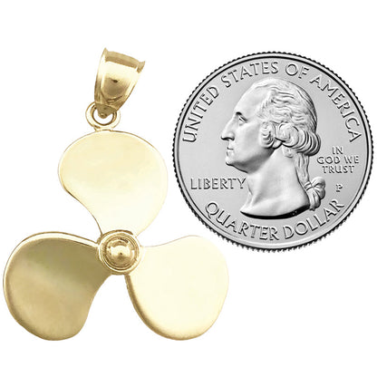 14K Gold 26MM 3D-Propeller-Anhänger