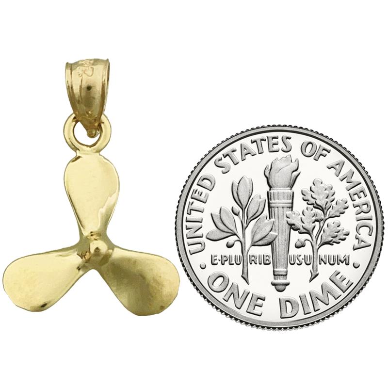 14K Gold 3D-Propeller-Charm
