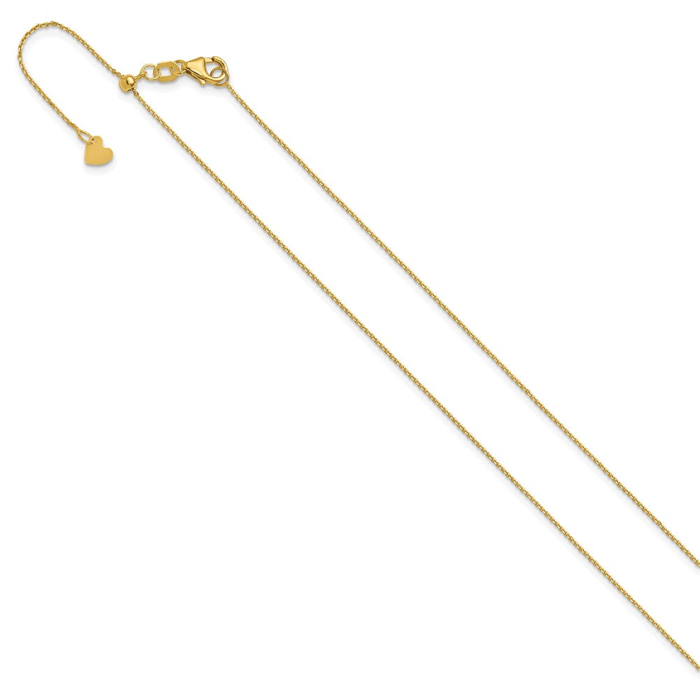 14K Verstellbar 1mm Diamantiert Ankerkette Halskette