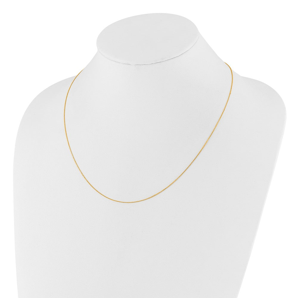 14K Verstellbar 1mm Diamantiert Ankerkette Halskette
