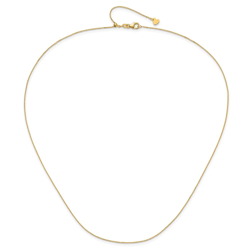 14K Verstellbar 1mm Diamantiert Ankerkette Halskette