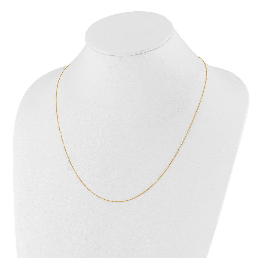 14K Verstellbar 1mm Diamantiert Ankerkette Halskette