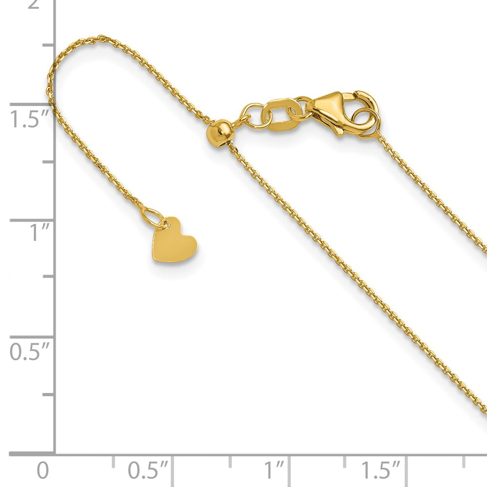 14K Verstellbar 1mm Diamantiert Ankerkette Halskette