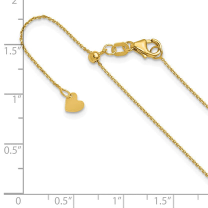 14K Verstellbar 1mm Diamantiert Ankerkette Halskette