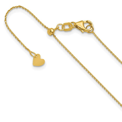 14K Verstellbar 1mm Diamantiert Ankerkette Halskette