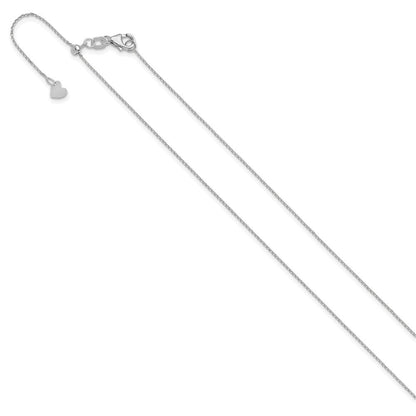 22 Zoll 14K Weißgold Verstellbar 1mm Diamantiert Ankerkette Halskette
