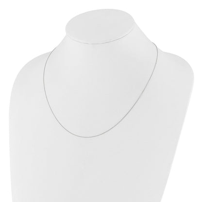 22 Zoll 14K Weißgold Verstellbar 1mm Diamantiert Ankerkette Halskette