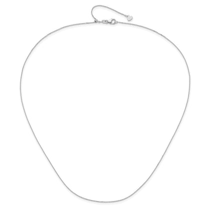 22 Zoll 14K Weißgold Verstellbar 1mm Diamantiert Ankerkette Halskette