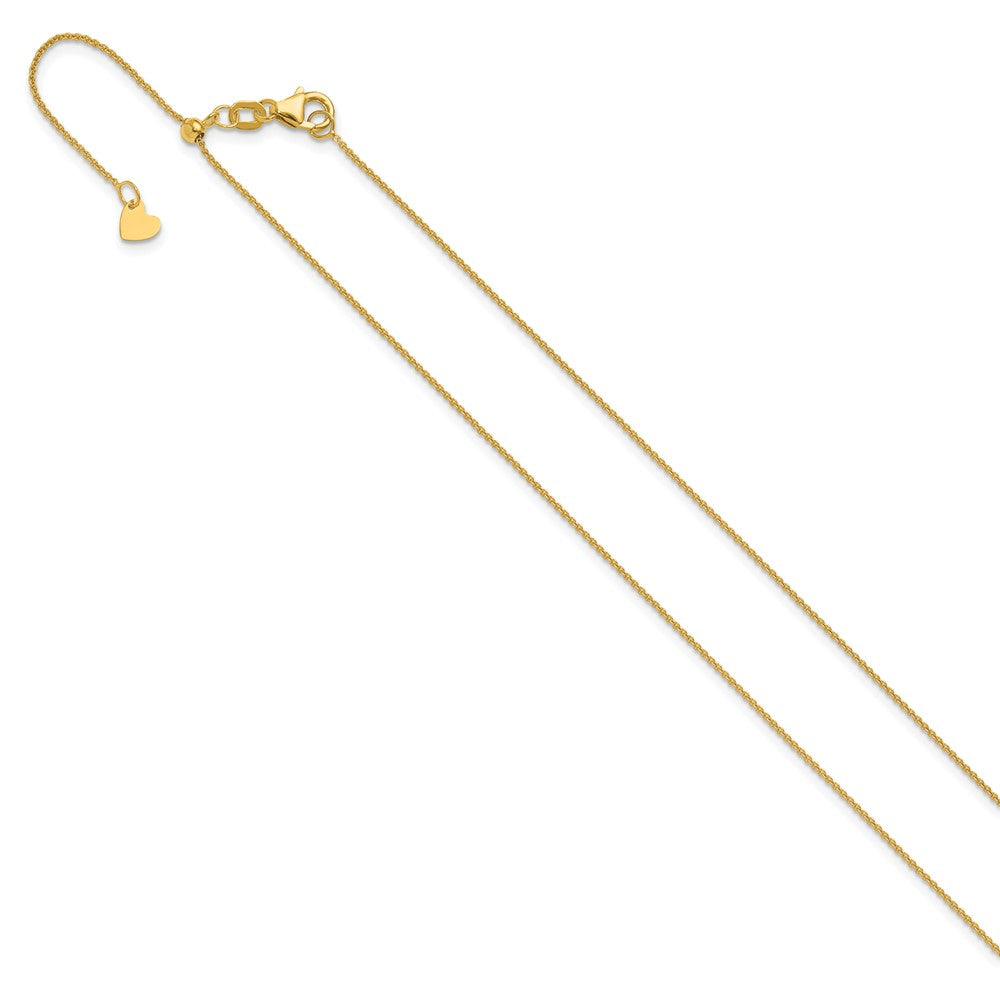22 Zoll 14K Verstellbar.7mm Rund Ankerkette Halskette