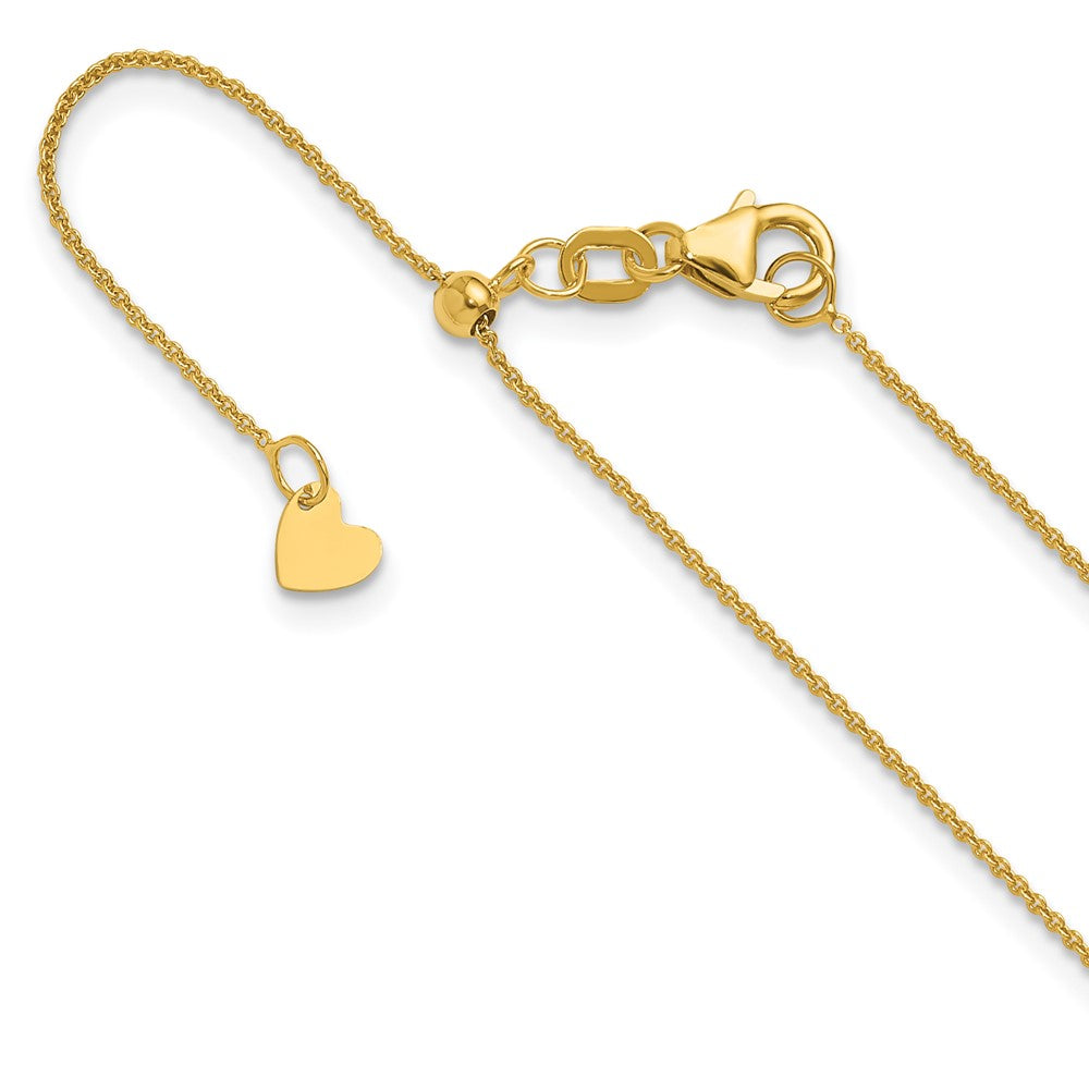 22 Zoll 14K Verstellbar.7mm Rund Ankerkette Halskette