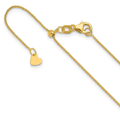 22 Zoll 14K Verstellbar.7mm Rund Ankerkette Halskette