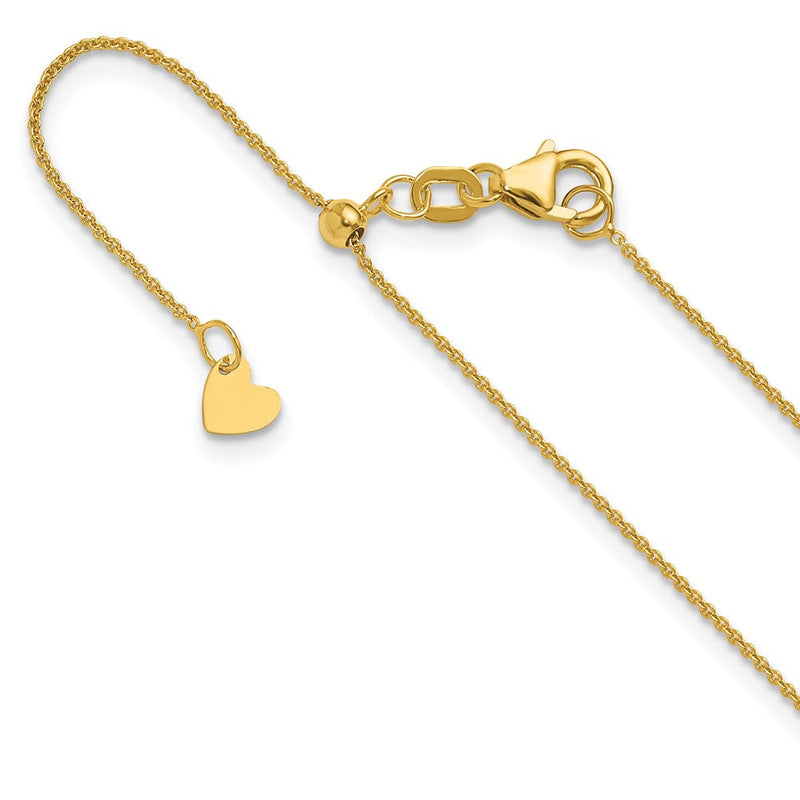 22 Zoll 14K Verstellbar.7mm Rund Ankerkette Halskette