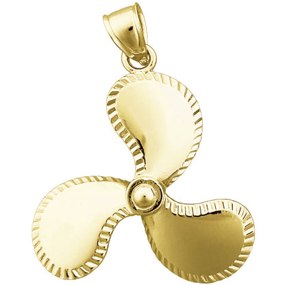 14K Gold Propeller-Anhänger, 32 mm