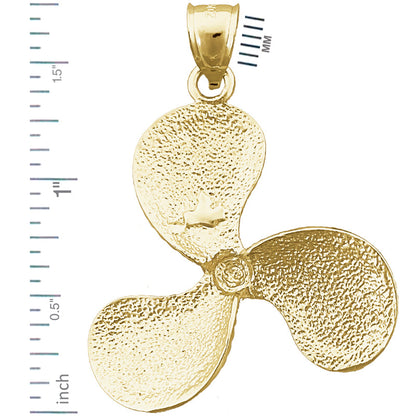 14K Gold Propeller-Anhänger, 32 mm