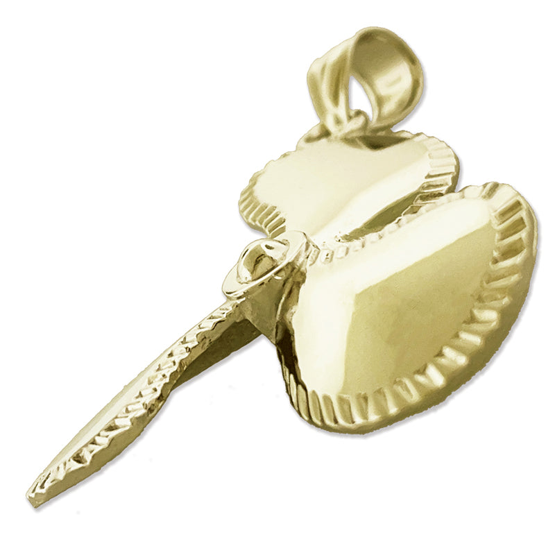 14K Gold Propeller-Anhänger, 32 mm
