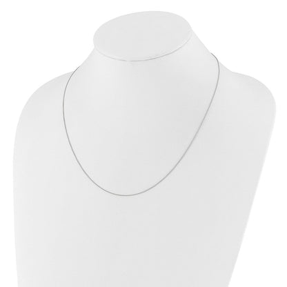 14K Weißgold Verstellbar.7mm Rund Ankerkette Halskette