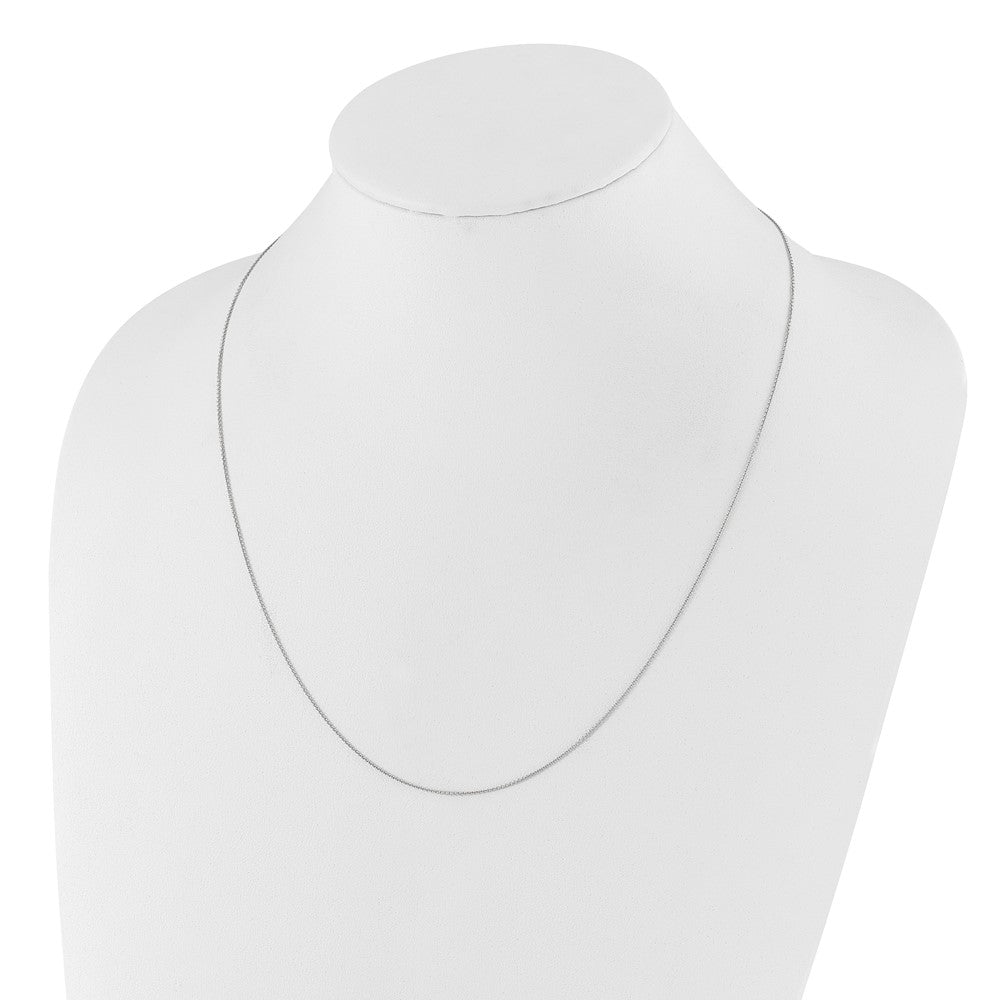 14K Weißgold Verstellbar.7mm Rund Ankerkette Halskette