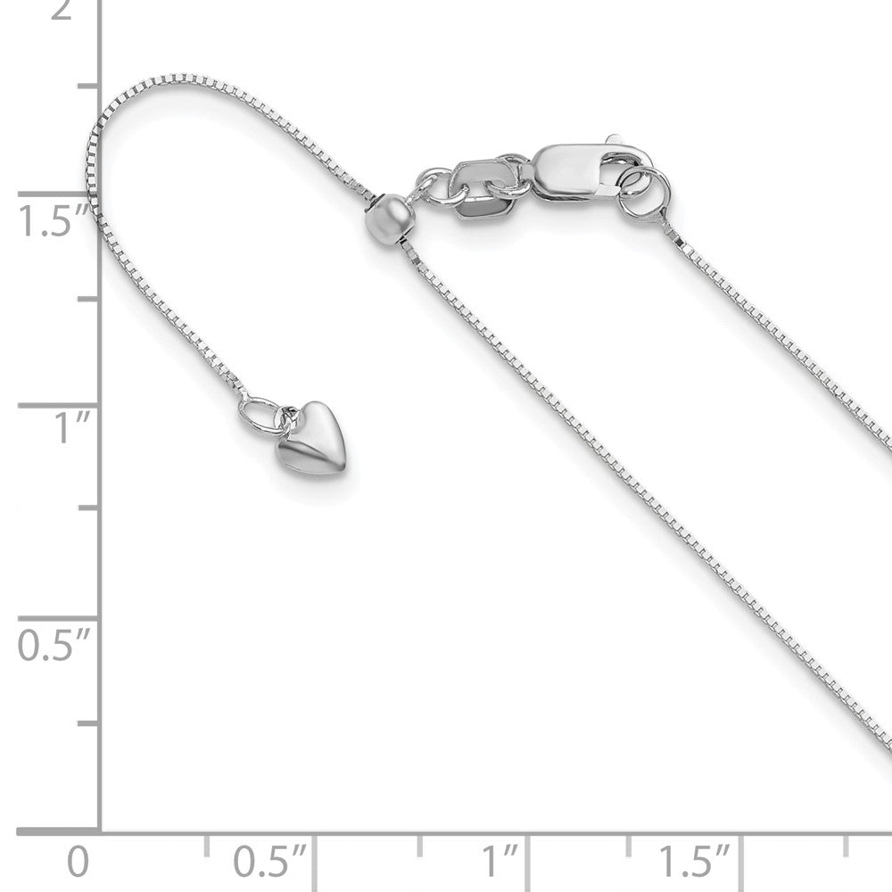 14K Weißgold Verstellbar.55mm Baby Venezianer Halskette