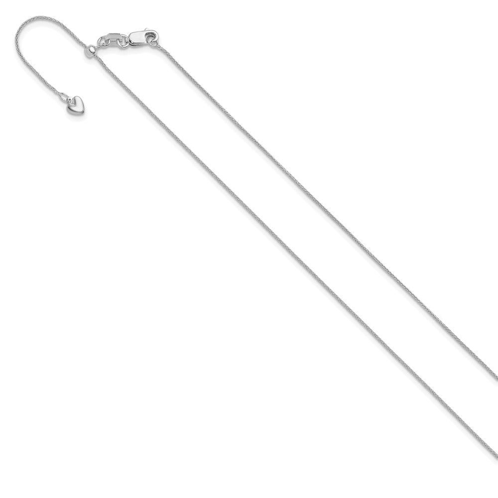14K Weißgold Verstellbar.85mm Weizen Halskette