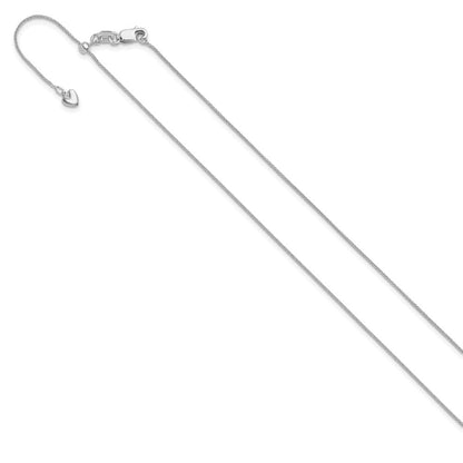 14K Weißgold Verstellbar.85mm Weizen Halskette
