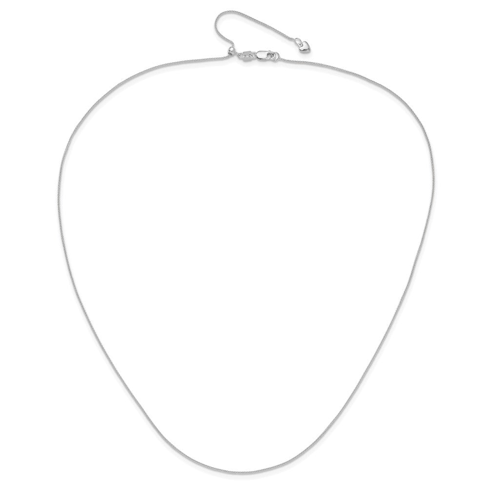14K Weißgold Verstellbar.85mm Weizen Halskette