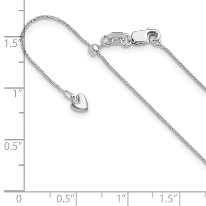 14K Weißgold Verstellbar.85mm Weizen Halskette