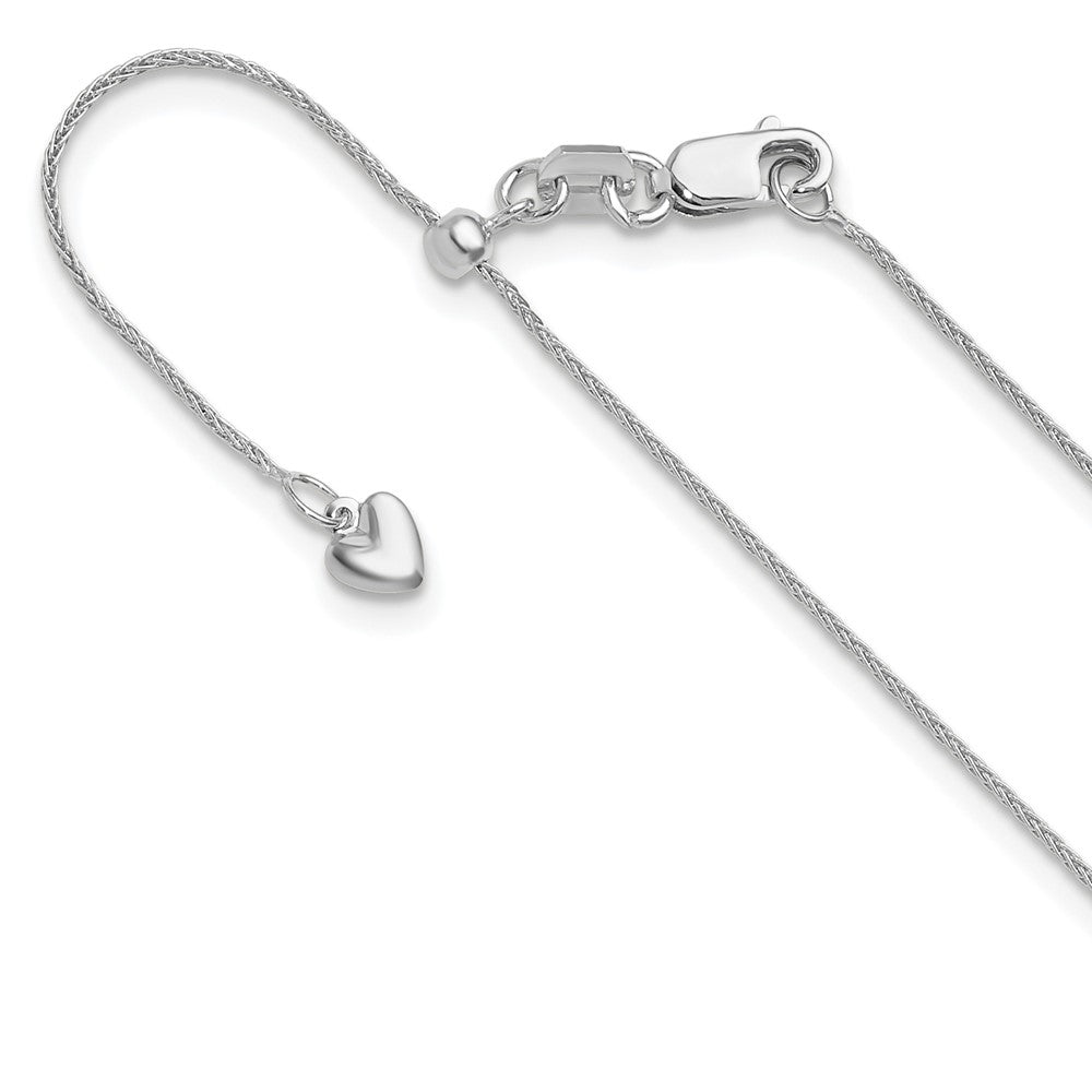 14K Weißgold Verstellbar.85mm Weizen Halskette