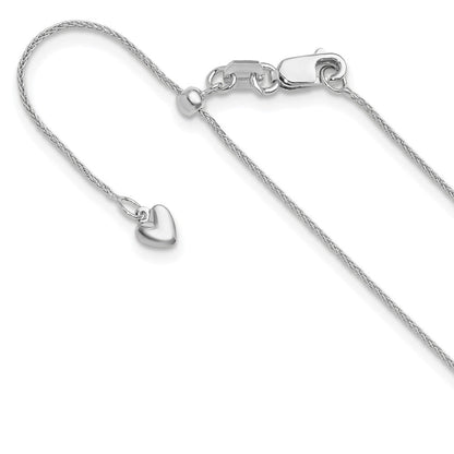 14K Weißgold Verstellbar.85mm Weizen Halskette