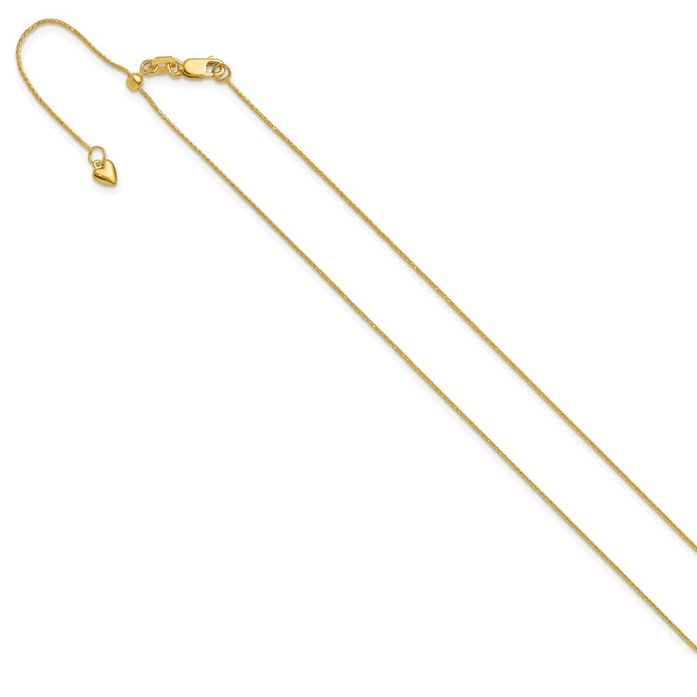 14K Verstellbar.8mm Diamantiert Weizen Halskette