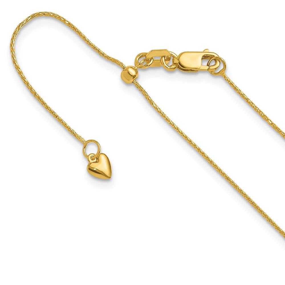 14K Verstellbar.8mm Diamantiert Weizen Halskette