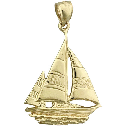 14K Gold Anhänger Ketch-Segelboot