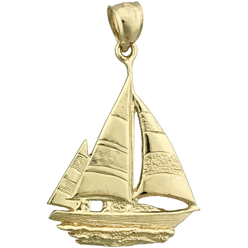 14K Gold Anhänger Ketch-Segelboot