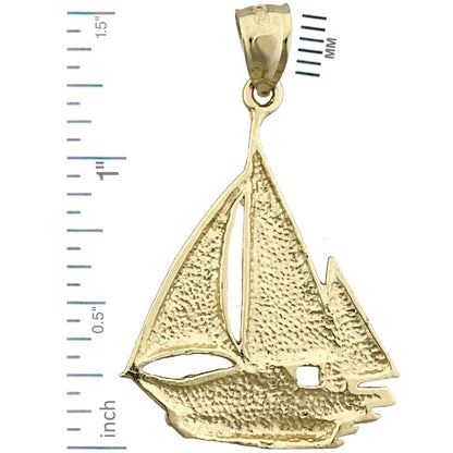14K Gold Anhänger Ketch-Segelboot