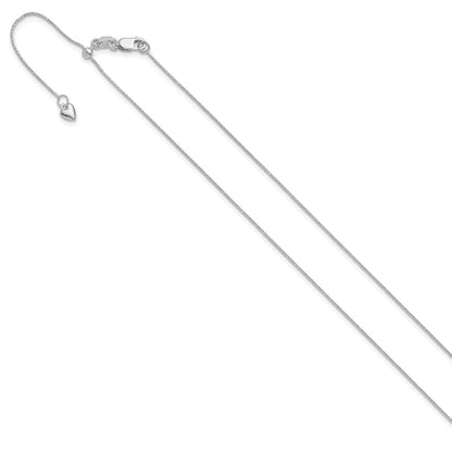 14K Weißgold Verstellbar.8mm Diamantiert Weizen Halskette