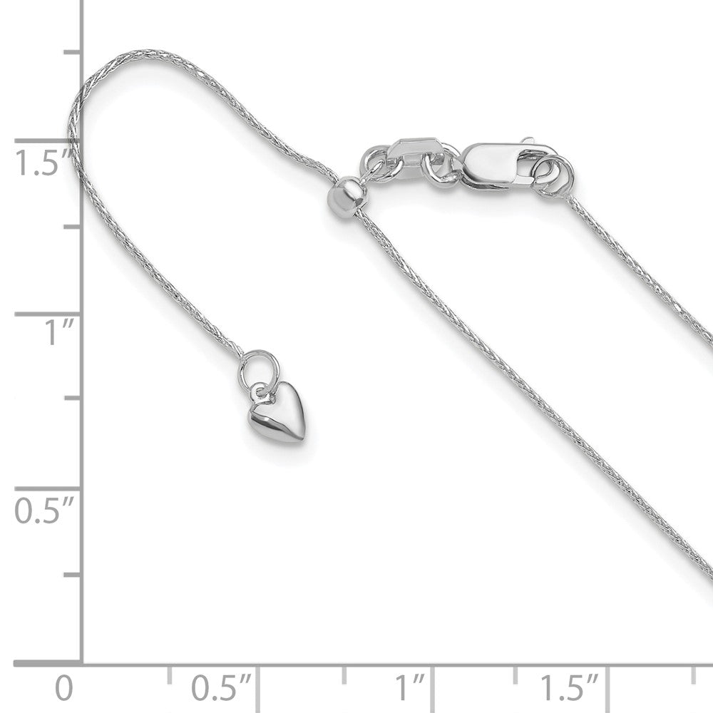 14K Weißgold Verstellbar.8mm Diamantiert Weizen Halskette