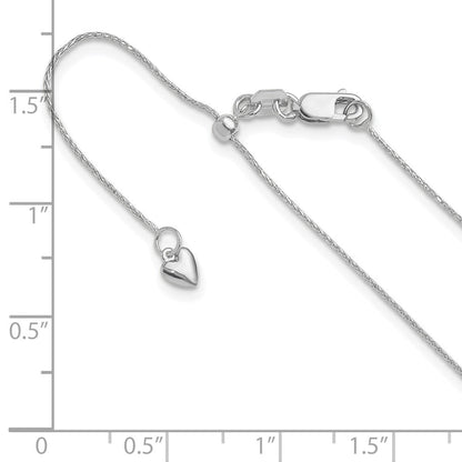 14K Weißgold Verstellbar.8mm Diamantiert Weizen Halskette