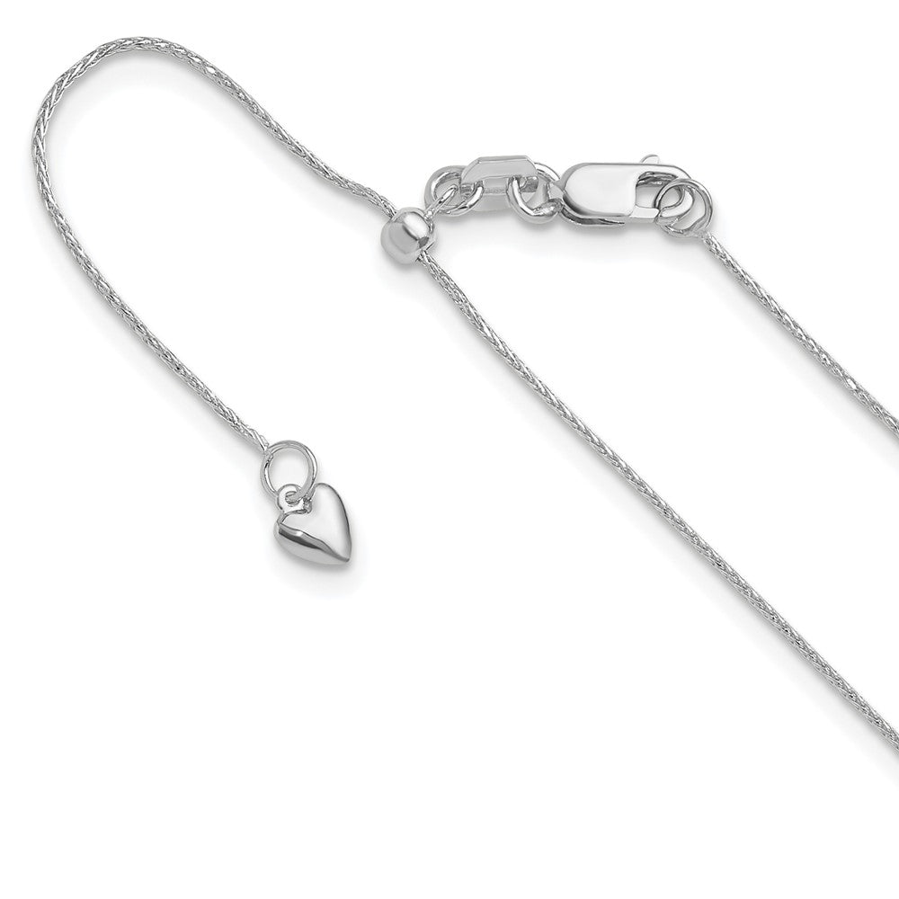 14K Weißgold Verstellbar.8mm Diamantiert Weizen Halskette