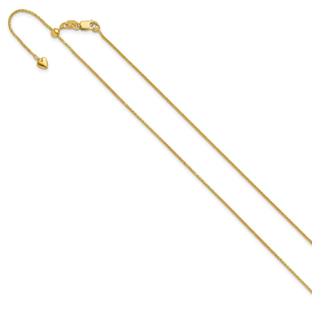 14K Verstellbar.95mm Diamantiert Weizen Halskette