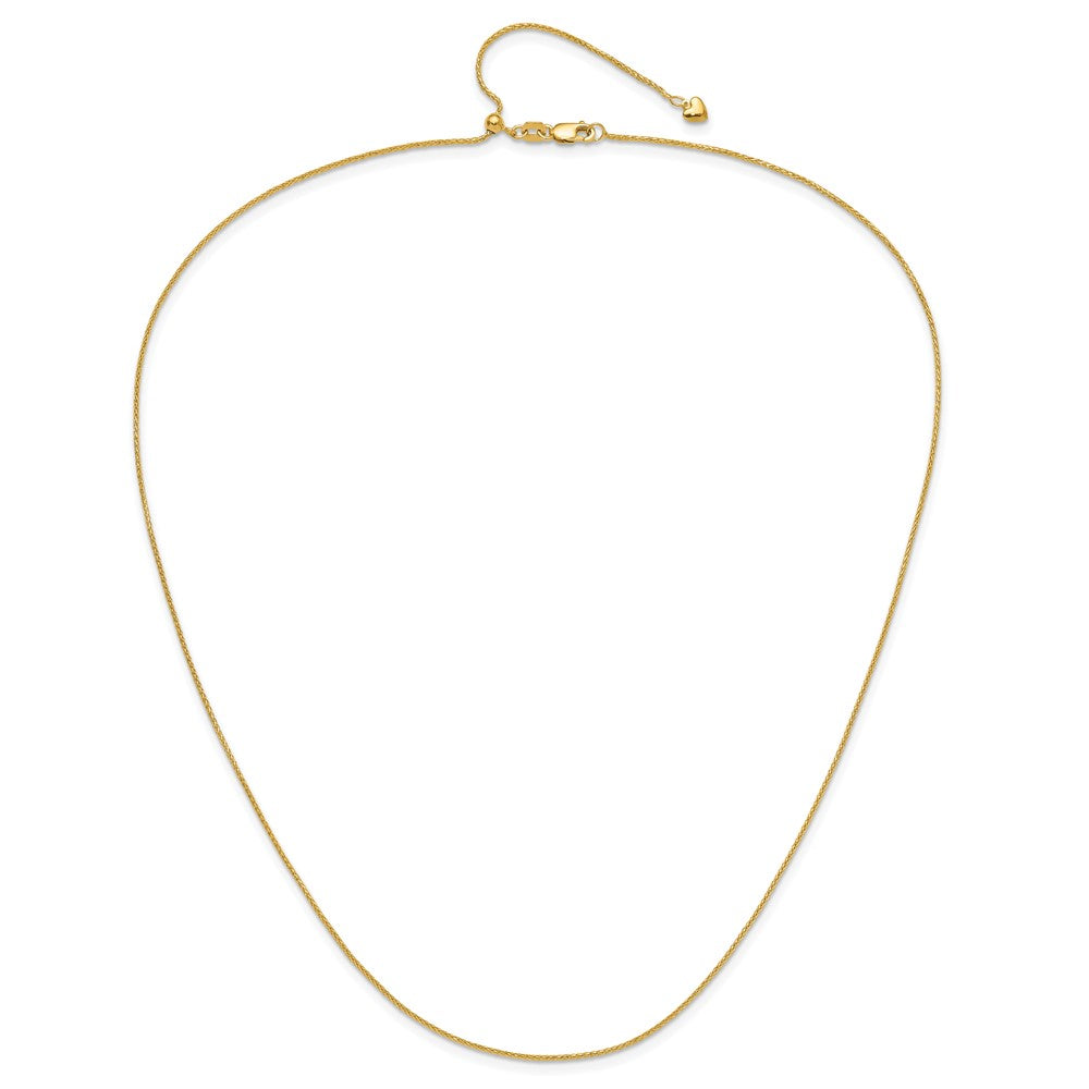 14K Verstellbar.95mm Diamantiert Weizen Halskette