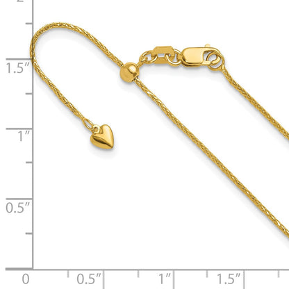 14K Verstellbar.95mm Diamantiert Weizen Halskette
