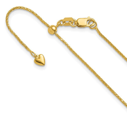 14K Verstellbar.95mm Diamantiert Weizen Halskette